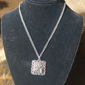 Western Barrel racer girl necklace